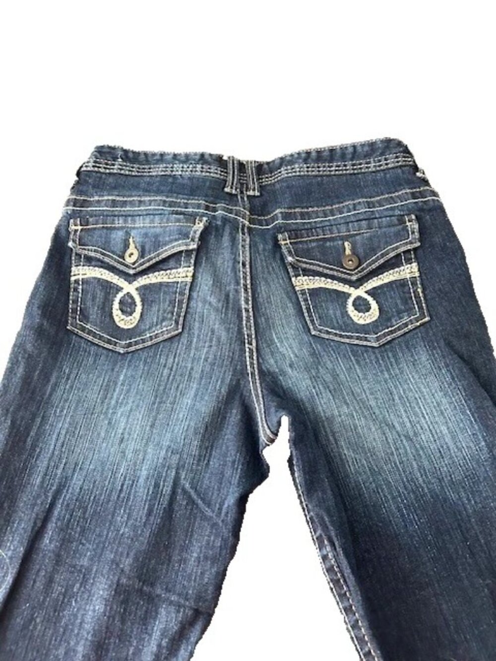 Women's Rue 21 Mid Rise Boot Cut Jeans Jr 11/12 Embroidered Pockets